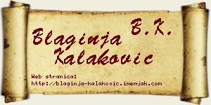 Blaginja Kalaković vizit kartica